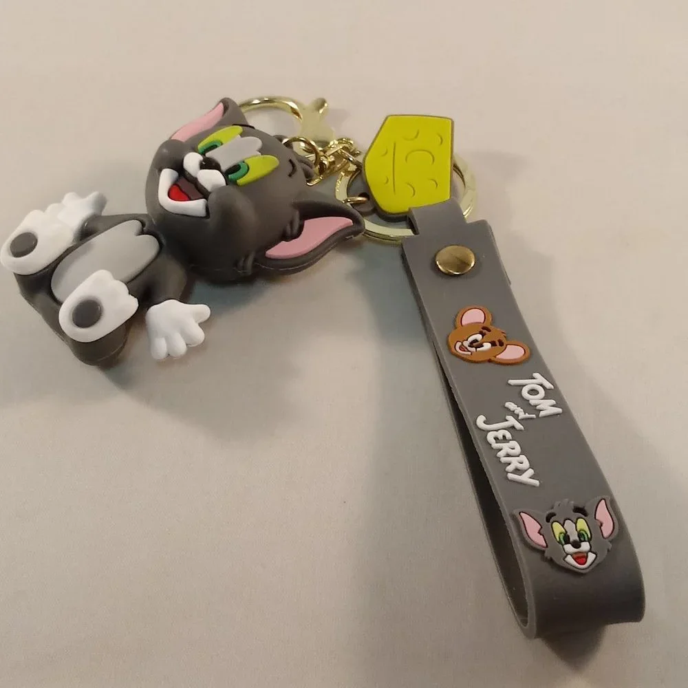 Tom and Jerry Cat Key Chain Key Ring Cartoon Character Figurine Keychain Gift